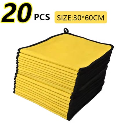 TLVX 20 stuks Hoge Kwaliteit Zachte Microvezeldoek 30cm x 60cm – Auto Droogdoek – Stof Poetsdoek – Hoog Absorberend – Microveber – Schoonmaak – Car Detailling – Vocht Water Opname doek – Stofvrij – Streeploos - Herbruikbaar – Wasbaar – Snel Drogend
