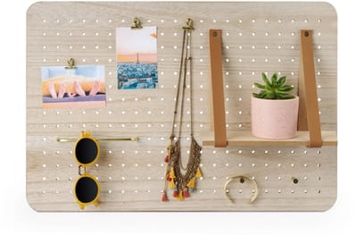 Prikbord voor fotomemo's met plank en MDF-wandpaneel voor opslag