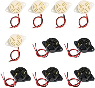 Dailygoody - Elektronische Buzzer - Actieve Piëzo-zoemer - Zwart en Wit - Continu Geluid - Alarm voor Elektronische Apparaten - Geschikt voor Wandmonta