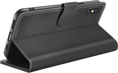Zanae, Hoesje geschikt voor iPhone X / XS - Wallet Case & Magneetsluiting, Zwart