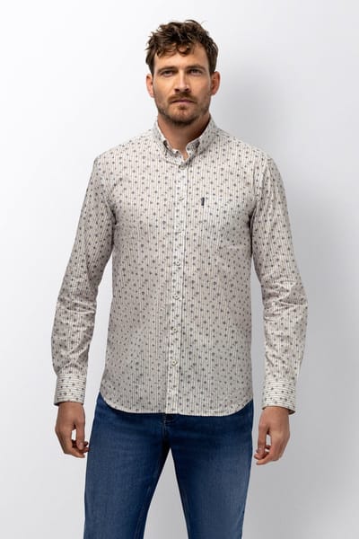 State of Art Overhemd Poplin Overhemd Met Allover Pritn 21216284 5316 Mannen Maat - XL