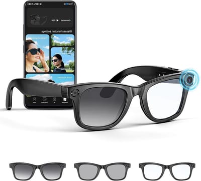 Slimme Bril - Camera Bril - Objecten Herkennen - 4K HD Video Opname - 270mAh Batterij - Zwart