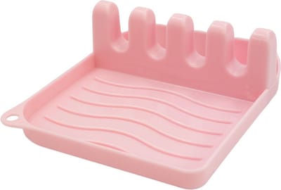 Intirilife Lepelrek in Roze - 14 x 12.5 x 4.8 cm - Houder voor keukengerei en pannendeksels, bestekhouder