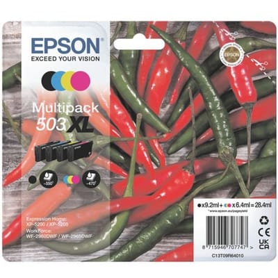 Epson 503XL Multipack - 4-pack - XL - Zwart Geel Cyaan Magenta - Original - Inkt cartridge