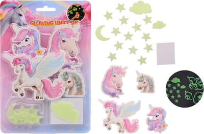Glow in the Dark Stickers Unicorns met Glitters - Meisjeskamer - Nachtstickers Unicorn - Niet meer Bang in het Donker - Kinderkamer Decoratie - Sterrenhemel - Lichtgevende Muurstickers - Kindercadeautje - Kinderkamer Decoratie - Eenhoorn