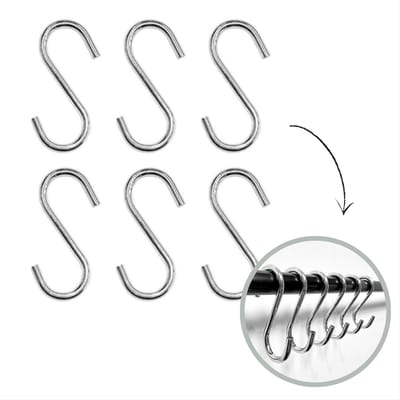 Hoya living - S haken Zilver - 6 stuks - 6cm (klein) - ophanghaken - kapstokhaken - S haakjes