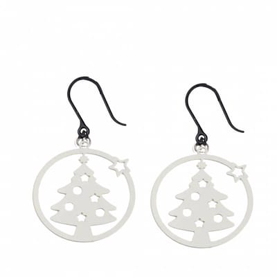 Allergievrije oorbellen kerstboom zilverkleur-Charme Bijoux