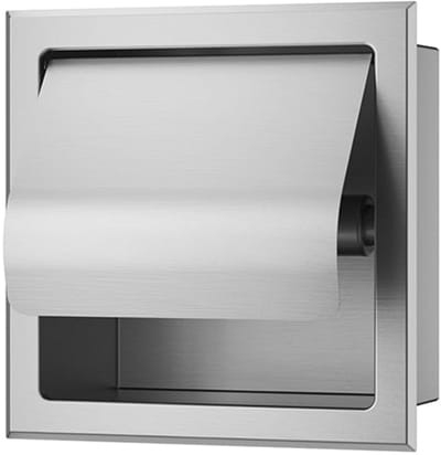 AquaVik Toiletrolhouder Røk Met Klep Inbouw Rvs