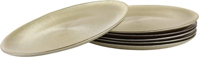 OTIX Dinerborden - Bordenset - 6 Persoons - Goud - Glitter - Decoratieve Borden - Tafeldecoratie - Onderborden - Kerst - 27cm - Glas - AUREA