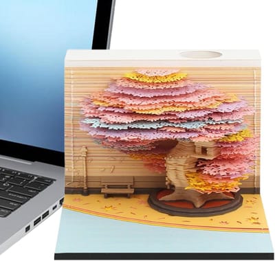 3D Kalender - Bureaukalender Memo - Dagelijkse Organisatie - Gelaagd Sculptuur - 8.5 x 8.5 cm - Multicolor