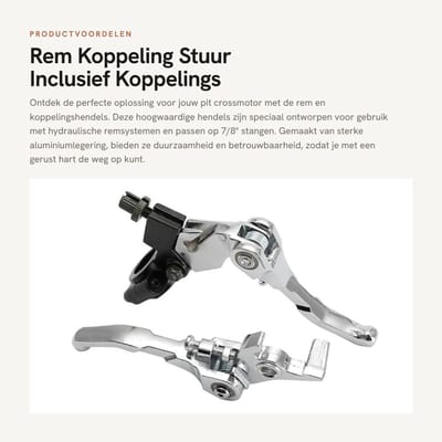 Dailygoods- Remhendels Aluminiumlegering - Inklapbare Remhendel/Koppelingshendel - Geschikt voor 7/8" Staven - Hydraulische Remsystemen - Duurzaam - Eenvoudige Installatie - Motorremhendels