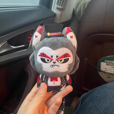 10cm Hazbin Husk Pluche Poppetje Hanger Mini Bedrukte El Husk Oor Gevulde Speeltjes Fans Verzameling Vakantie Verjaardagscadeaus Dierlijke Stijl Speelgoed 10cm