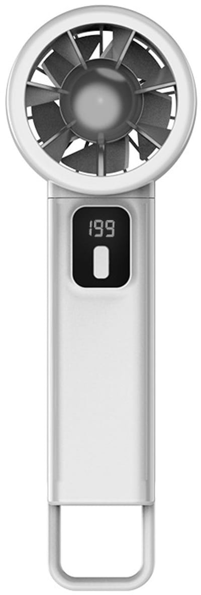 VHV-Mini Handventilator Zwart - 199 Snelheden Turbo Fan met LED Display - 3600mAh Oplaadbare Accu - 360° Draaibare Bureauventilator met Karabijnhaak - Stille Persoonlijke Koeling voor Reizen en Kantoor