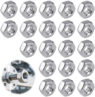 Stainless Hex Nuts 1/4 Inch - 20 Stuks voor Camera- en Fotostatieven, Telescoopbevestigingen en Duurzame Toepassingen - Hoogwaardige Gegalvaniseerde Verbindingselementen