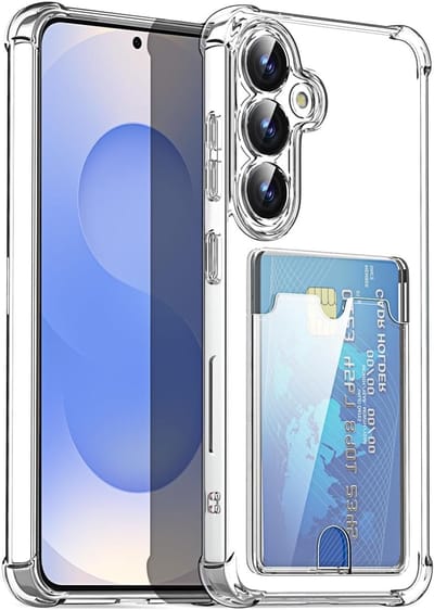Hoesje Geschikt Voor Samsung Galaxy A57 hoesje met pasjeshouder transparant Shock proof case met Kaarthouder
