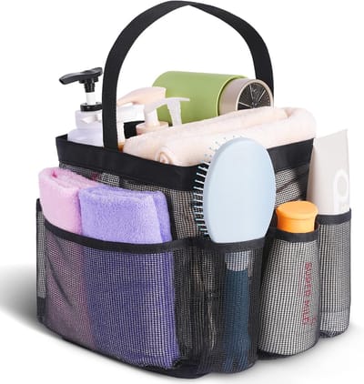 Douche tas - tas - Draagbare mesh douchebox - voor studentenhuisbenodigdheden - 8 zakken - grote douchetas - voor strand zwemmen, sportschool