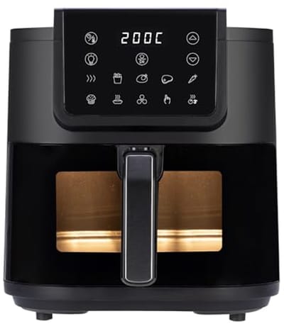 Heteluchtfriteuse - Airfryer Oven - Gezond Koken - Extra Diep Venster - 8 Liter - Zwart