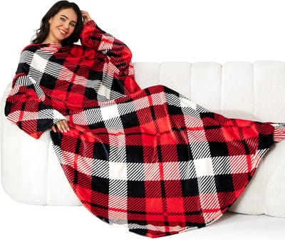 Deken met Mouwen - Zachte en Warme Fleece TV Deken voor Dames en Heren, Wearable Blanket