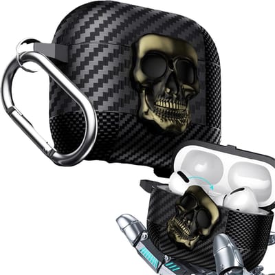 Shockproof Carbon Fiber Hoes voor Galaxy Buds 3 en Buds 3 Pro met Sleutelhanger en 3D Design