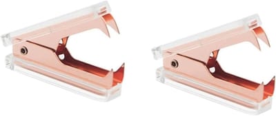 Nietjesverwijderaar Set - Kantoorgereedschap - Papier Ontnieten - Luxe Acryl Design - 2 Stuks - Rose Goud