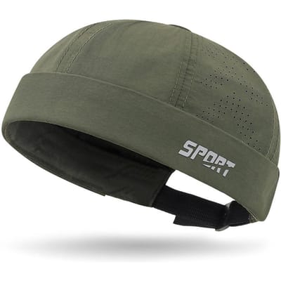 Zomer muts Straatmuts Hip Hop Mesh Ademend Randloos Docker Cap Effen Kleur Sneldrogend Meloen Beanie Muts Voor Mannen Vrouwen gray