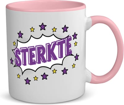 Akyol - sterkte koffiemok - theemok - roze - Beterschap - motivatie - beterschap cadeau - kado - moeilijke tijd - 350 ML inhoud