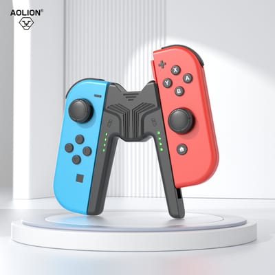 Aolion draagbare oplaadgreepbeugel voor Nintendo Switch/OLED voor Joy-con Controller Oplaadstation voor Switch Game-accessoires 3.5mm Audio Style