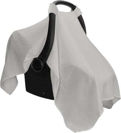 Allecto Plus - Universele Autozitje Luifel Cover van Ademend Katoen | Zonnescherm voor Kinderwagen | UV-bescherming en Volledige Dekking | Baby Autostoel en Carrier Bescherming