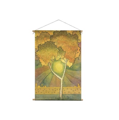 ILLUSTRATIE ZONSONDERGANG  | Textieldoek | Textielposter | Wanddecoratie | 40CM x 60CM” | Schilderij