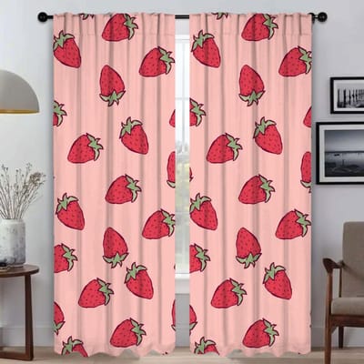 Raamgordijn voor Kamer 2 Panelen Mooie Aardbeientinten Keukengordijnen Halloween Decoratie Scheidingswand Home Interieurgordijnen W50xH70cmx2pcs-CL