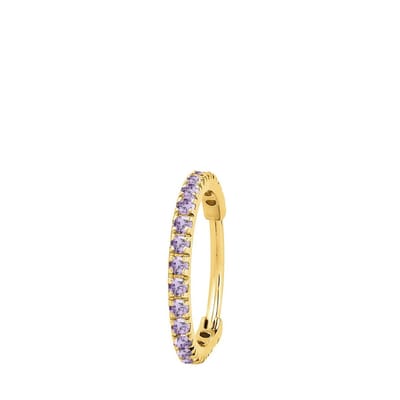 Lucardi Dames Helixpiercing fuchsia zirkonia - Piercing - Cadeau - Staal - Goudkleurig