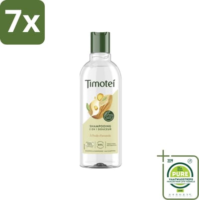 7 x Timotei - Shampoo - Amandelolie - 2in1 - Alle haartypes - 300ml - Grootverpakking - 2in1 Shampoo - Shampoo Conditioner - Amandelolie Shampoo - Haarverzorging - Zachte Shampoo
