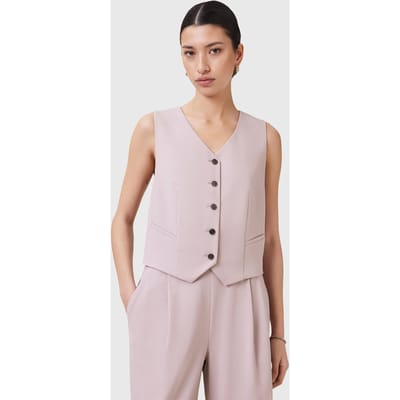 AllSaints Aleida Tri Waistcoat Mauve Chalk Pink Taglia: 4 | Gilet Outlet | Donna | Viola