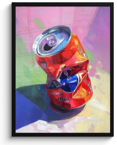 Poster in lijst - Fotolijst 60x80 cm - Posters - Frisdrank - Blik - Paars - Posterlijst zwart - Decoratie - Wanddecoratie woonkamer - Muurdecoratie slaapkamer
