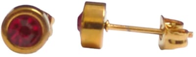 Aramat Jewels | Oorbellen | Goudkleurige oorbellen rood 6mm – Staal | | | |6mm | Staal | Kinderen, Volwassenen | Verkleurd niet