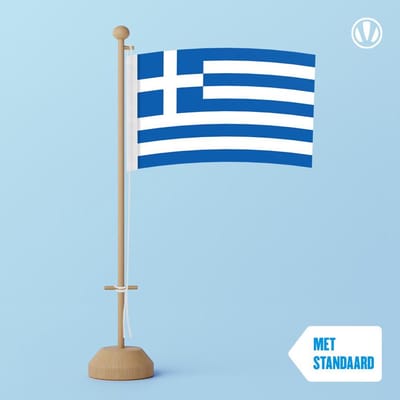 Tafelvlag Griekenland 10x15cm | met standaard