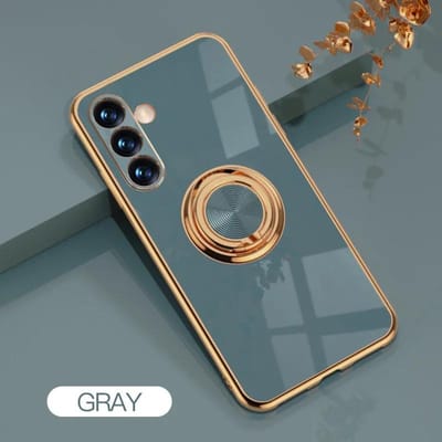 Vergulde Roterende Ring Stand Houder Kickstand Telefoonhoesje Voor Samsung Galaxy S25 Ultra S24 Plus S23 FE S22 S21 Edge Siliconen Funda For S24Plus
