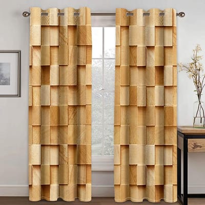 Moderne Stijl Abstract Geometrisch 3D Geprinte Gordijnen voor Slaapkamer Woonkamer Keuken Jaloezieën Raam Plafondhoog cortina 2 stuks (75W166H)x2(CM)&Rod Pocket
