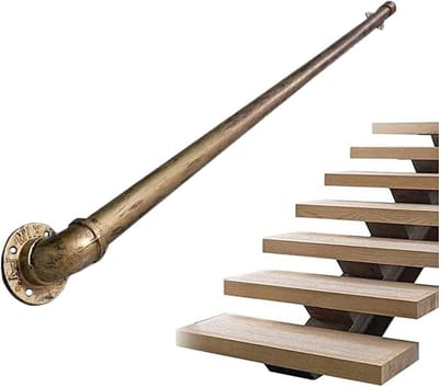 Trapleuning Kit - Wandmontage Steun - Veiligheid Ondersteuning - Smeedijzer Gegalvaniseerd - 300cm Lengte - Zwart