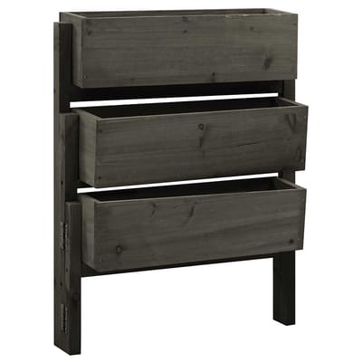 vidaXL - Plantenbak - inklapbaar - 60x14x75 - cm - massief - vurenhout - grijs