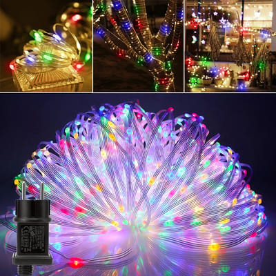 MUPOO Lichtsnoer Binnen en Buiten - 100 LED -10 meter - Met Stekker - Veelkleurig - 8 modi - Geheugenfunctie - Lichtslinger - Kerstverlichting- Fairy Lights - IP67 Waterdicht - Decoratie voor kerst - Tuinverlichting