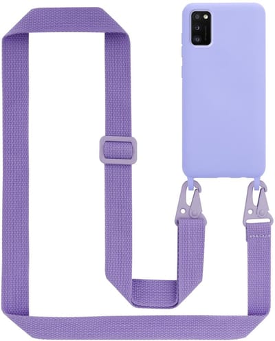 Cadorabo Mobiele telefoon ketting geschikt voor Samsung Galaxy A52 (4G / 5G) / A52s in LIQUID ZWART - Silicone beschermhoes met lengte verstelbare koord riem
