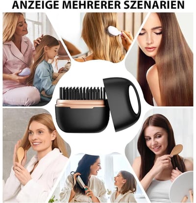 Draadloze mini-stijltang, oplaadbare stijlkam, 3 temperatuurstanden, geschikt voor haar en baard, holle structuur.