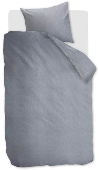Snoozing Flanel Uni Dekbedovertrek - Eenpersoons - 140x200/220 cm - Blue Grey