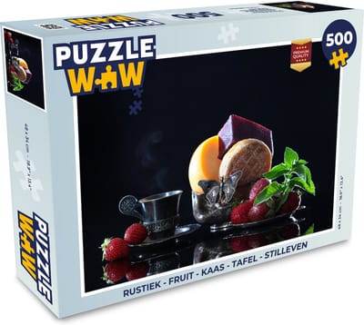 Puzzel Rustiek - Fruit - Kaas - Tafel - Stilleven - Legpuzzel - Puzzel 500 stukjes