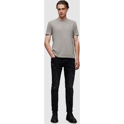 AllSaints Ossage Ss Crew Stone Taupe Size: S | Basic T-Shirts Outlet | Heren | Grijs