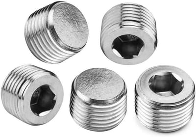 Roestvrijstalen Pijpstukken - Sluitpluggen Zeskant - Leidingen Afsluiten - 304 Roestvrij Staal - 1/8" NPT Mannelijk - Metaal