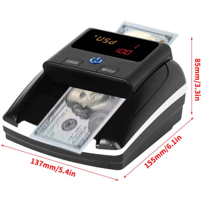 Bisofice Draagbare Mini Geldtelmachine Bankbiljetten Detector Automatische Geld Detectie Door Uv Mg Ir Beeld Papierkwaliteit Grootte EU zwart