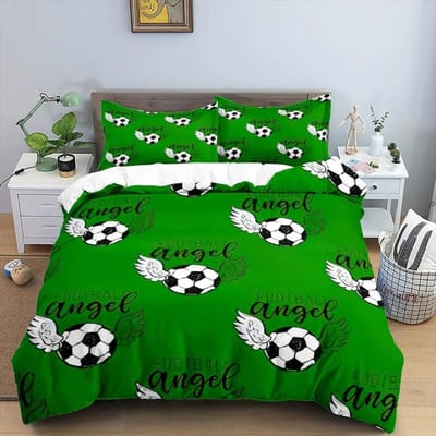 Ensemble de Literie 3D Cool Football Soccer Housse de Couette Taies d'Oreiller Couette Linge de Lit Décoration de Chambre Pour Garçons Cadeau Taille Twin Queen King 135x200cm