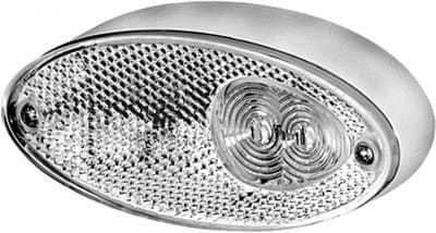 Hella Breedtelicht LED Ovaal Opbouw Wit Onderplaat Zilver